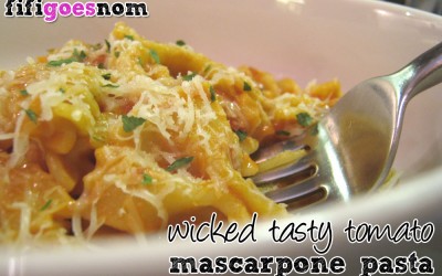 Hubby’s Wicked Tasty Tomato & Marscapone Pasta