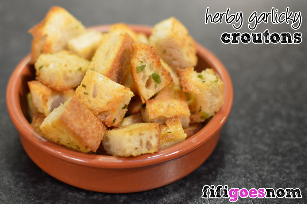 Herby Garlicky Croutons