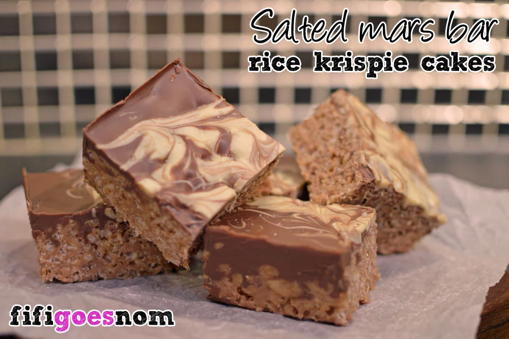 Gooey Grown Up Salted Mars Bar Rice Krispie Cakes